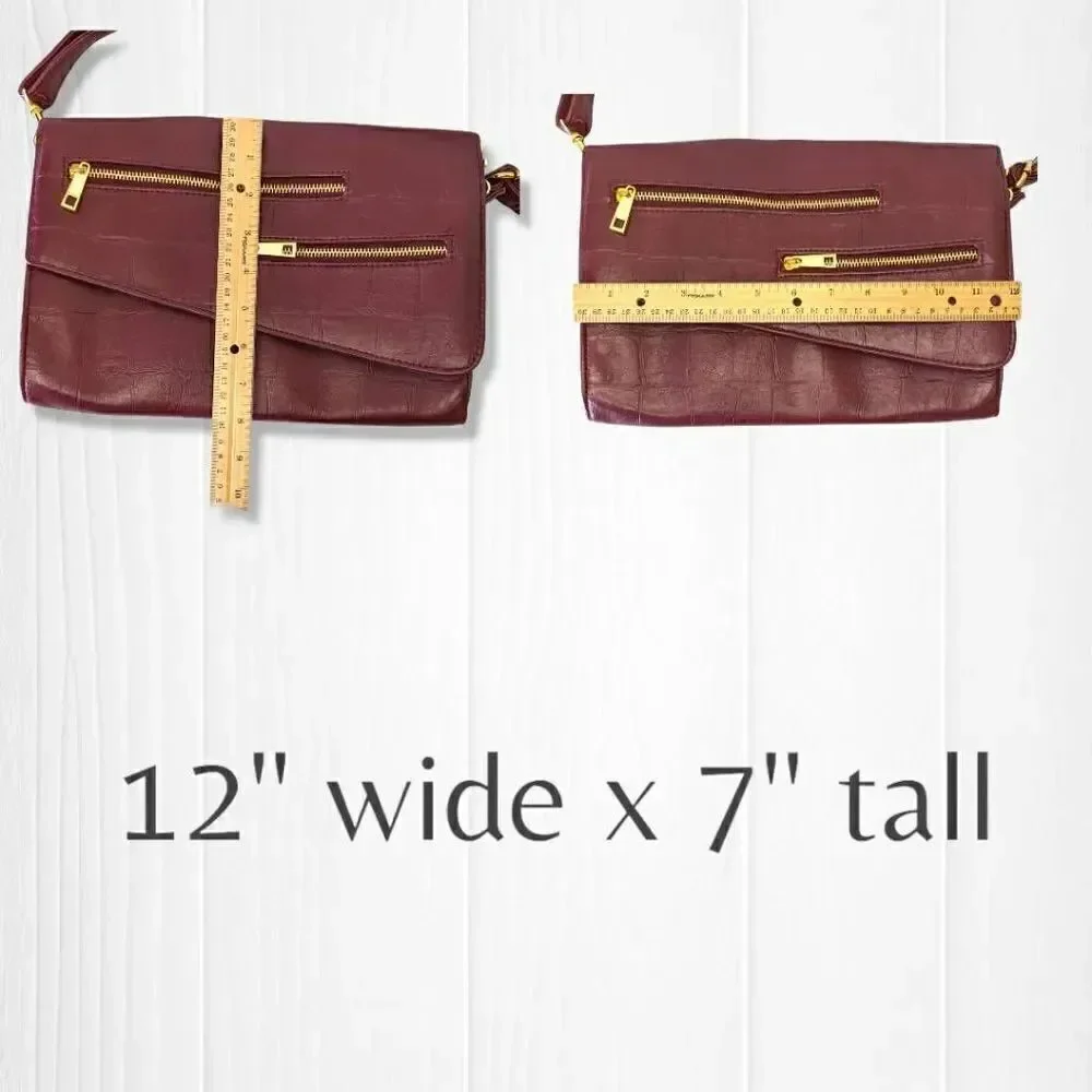 Mark Womens Clutch with Attachable Adjustable Strap Sling Bag Flap Closure Maroo